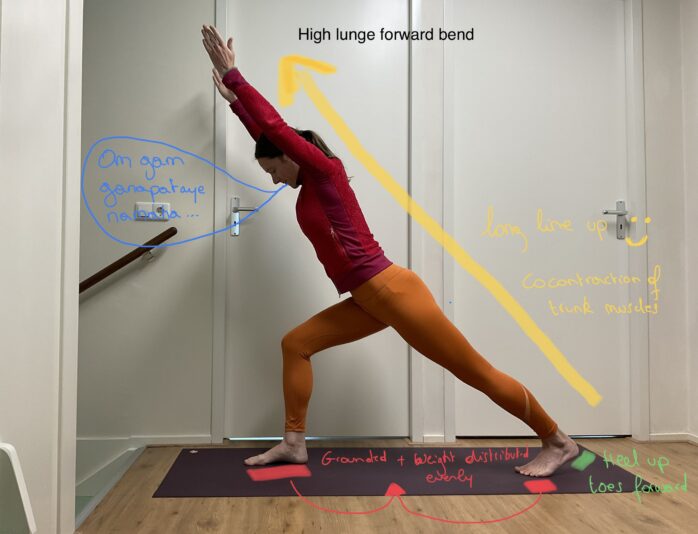 High lunge Forward bend