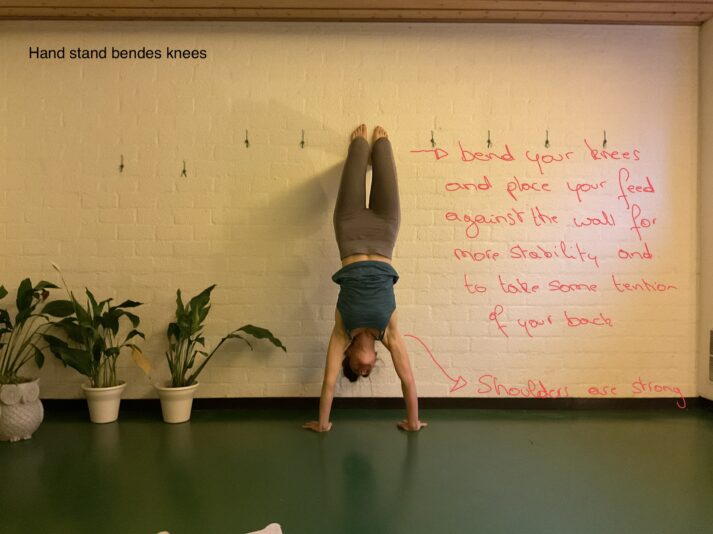HAnd stand bended legs